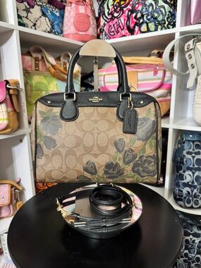 Coach Camo Rose Mini Bennet Satchel